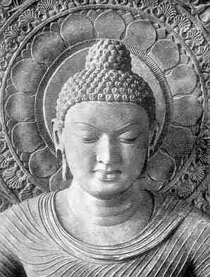Imagine a stone carving of 
the Buddha